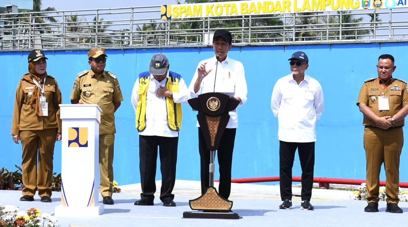 Presiden RI Joko Widodo Resmikan SPAM Dengan Nilai Investasi 1,3 Triliun di Kota Bandar Lampung